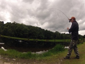 Striking into a fish
