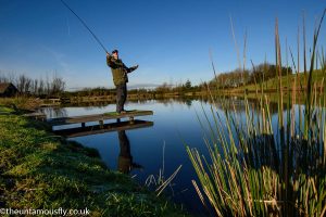 casting in the winter sun