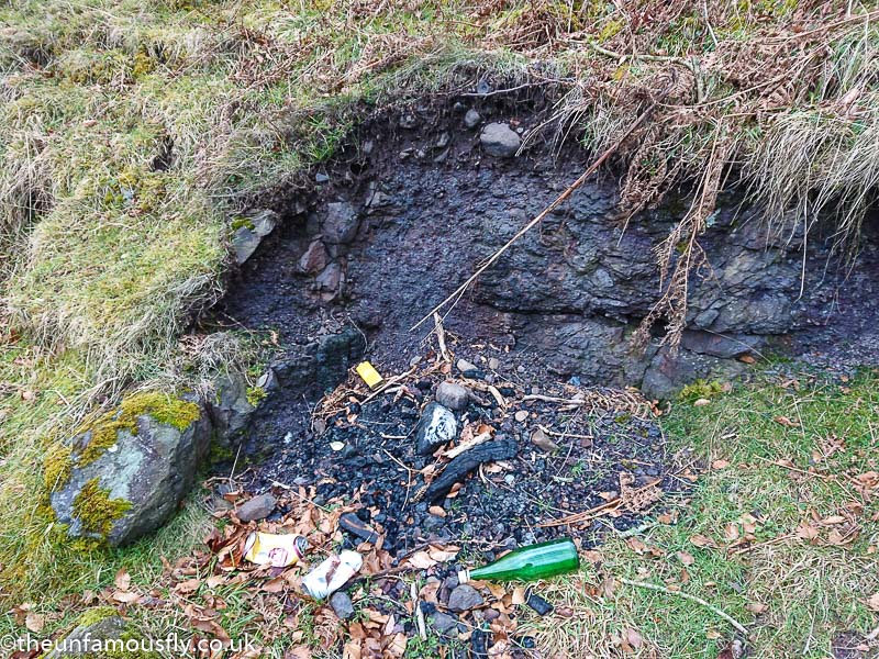 remnants of a fire