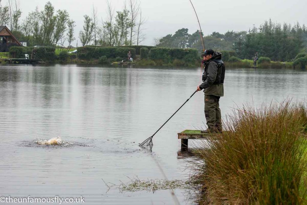 Murray Hunter of Costa Ecosse netting a fish