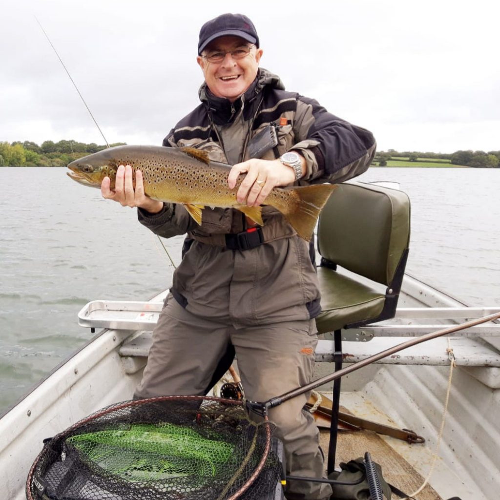 Peter with his epic big Brown trout at Rutland