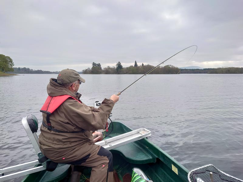 Bill fights a fish..