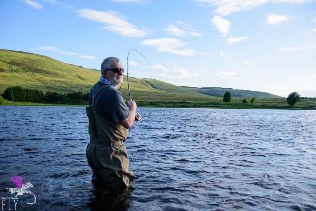 John playing a second fish.
