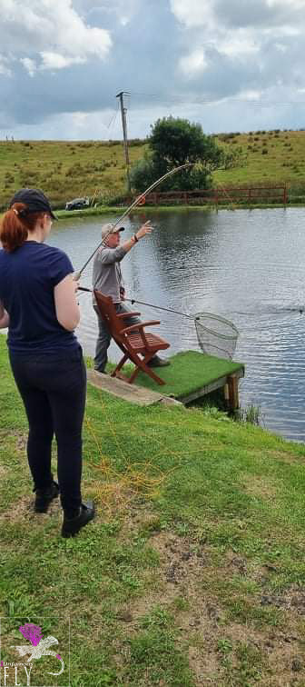 Erin on the fish